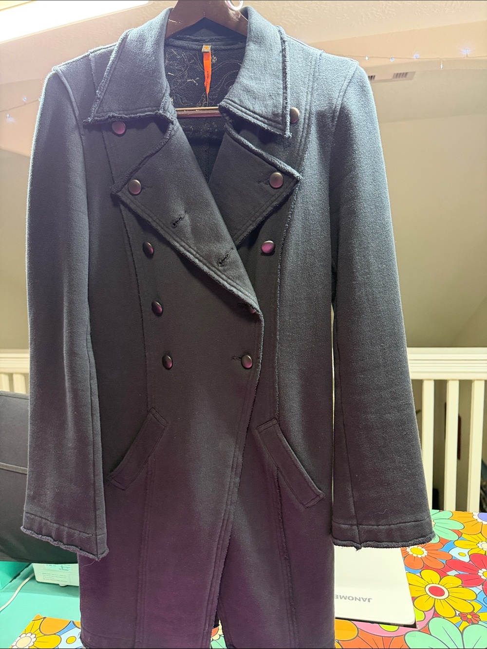 Black Double-Breasted 100% Cotton jacket